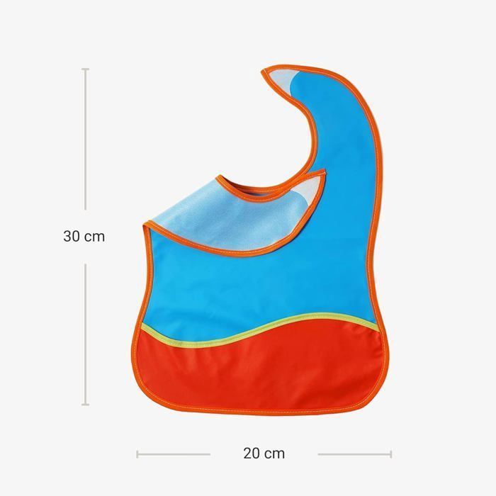 TI-TIN | Pack de 3 Bavoirs Imperméables pour Bébé 100% Polyuréthane | Fermeture en Bande Autocollante pour Bébés de Plus d'1 An
