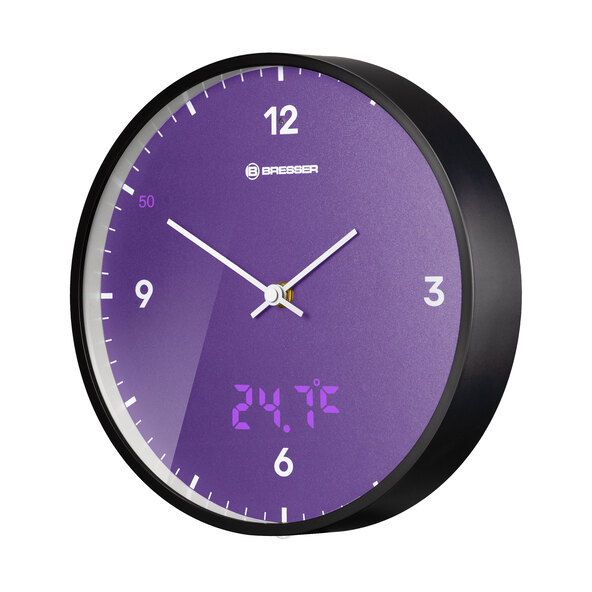 Ceas de perete MyTime LEDsec, violet deschis