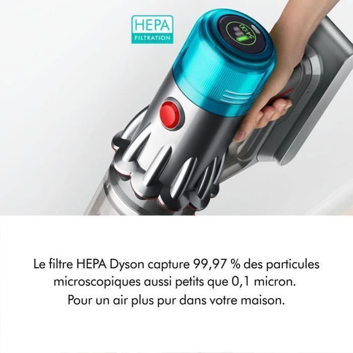DYSON V12 Origin - Aspirapolvere senza fili - 545 W - 120 AW - 60 min - Grigio + Adattatore per mobili bassi