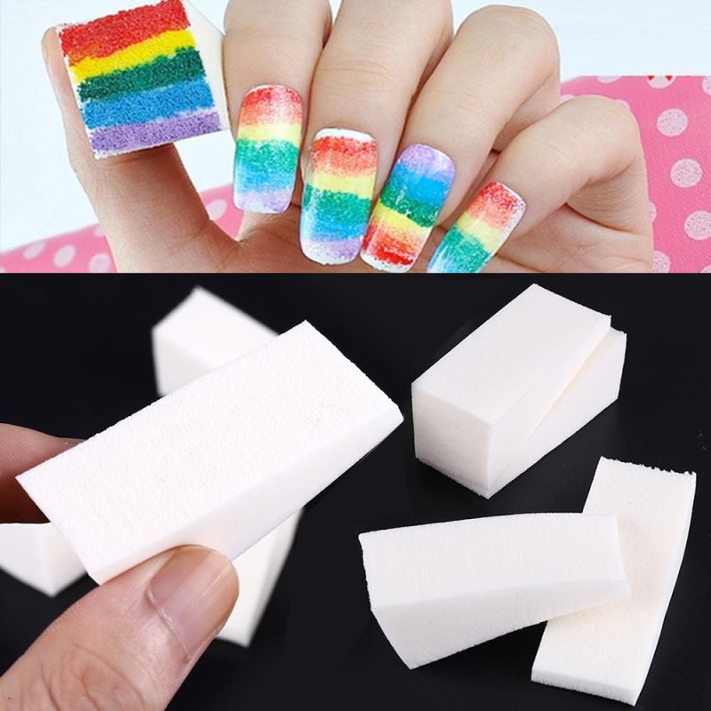 Lot de 20 pinceaux à points en éponge pour nail art, décoration et manucure, bloc de ponçage en éponge dégradée
