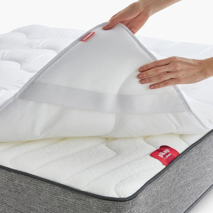 Coprimaterasso ipoallergenico in microfibra - PIKOLIN HOME - 90x190 cm - Traspirante - Bianco - Lavabile in lavatrice