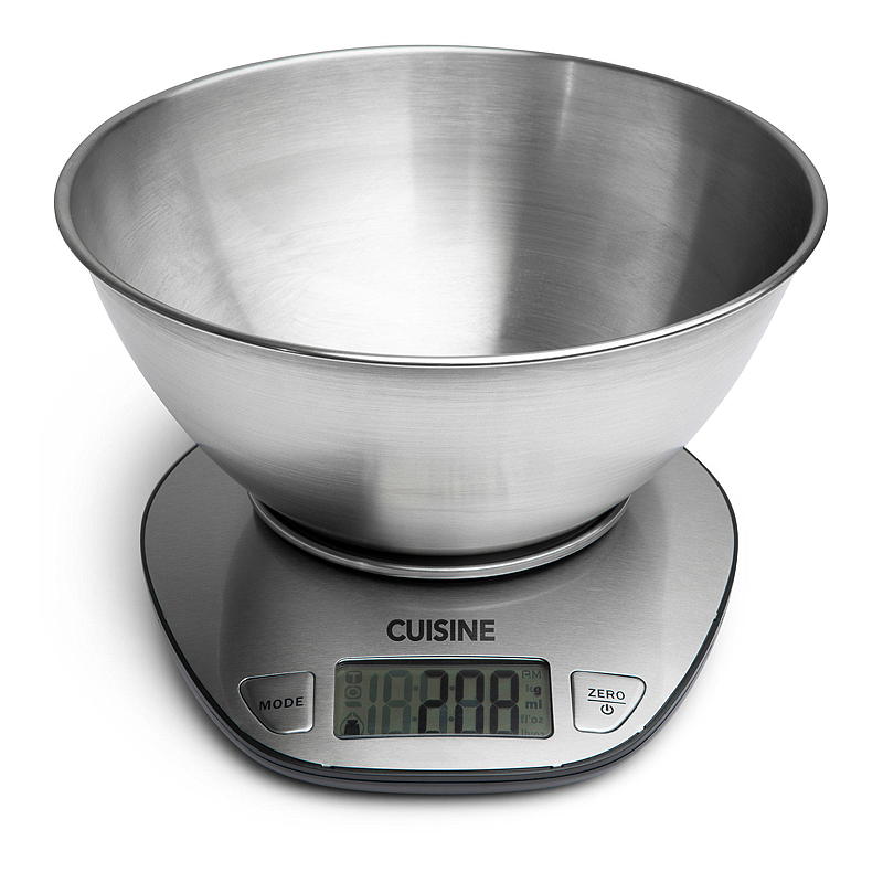 Cuisine Keukenweegschaal met kom, 5 kg, staal, Cuisine