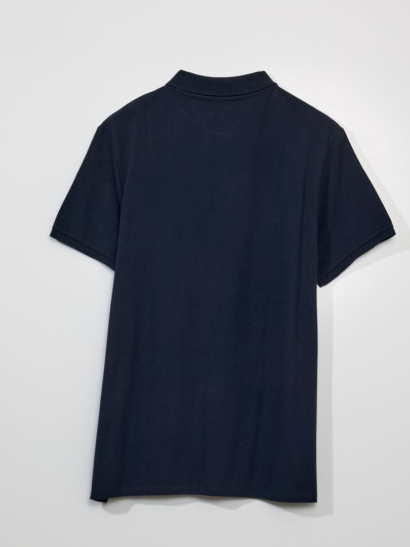 Poloshirt van piquékatoen - marineblauw