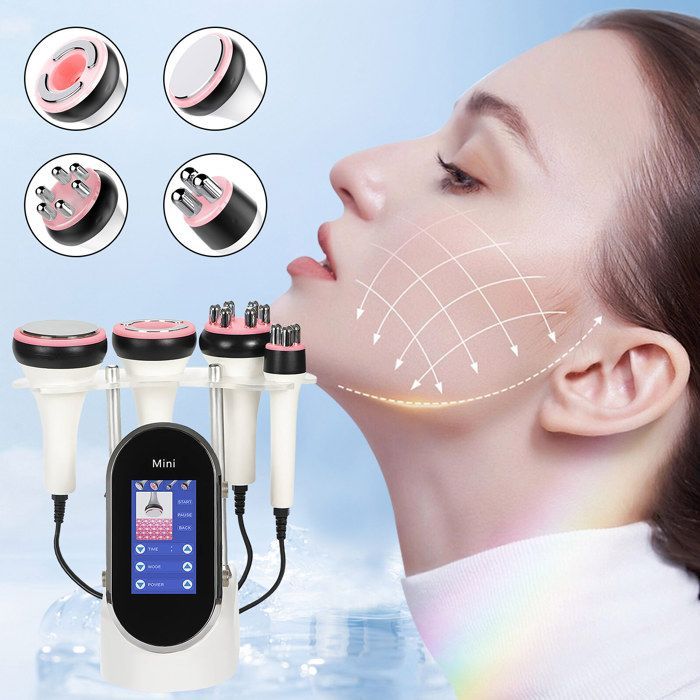 4-in-1 schoonheidsapparaat – 5 MHz radiofrequentie, 40 kHz ultrageluid, EMS, zuignap – anti-aging, lichaamsvorming
