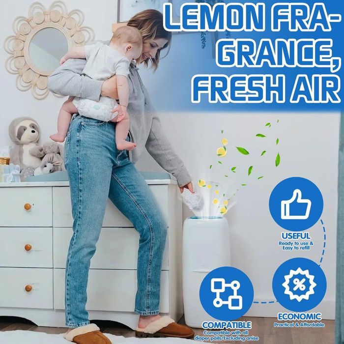 Lot de 15 Recharge Poubelle a Couche, Sac Poubelle Couche, Résistant à la Déchirure, Antibactérien, Anti-odeurs