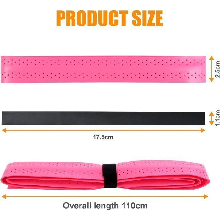 Lot de 6 - Grip de raquette, antidérapant, en PU, respirant, pour badminton, tennis, squash .