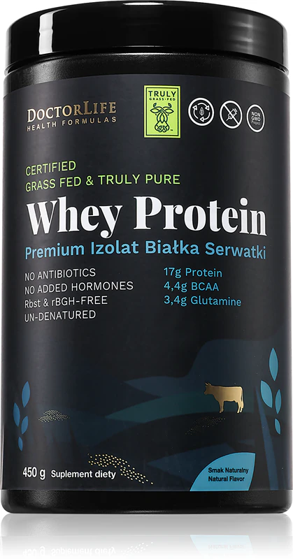 Suplemento alimentar Doctor Life Whey Protein, proteína de soro de leite.