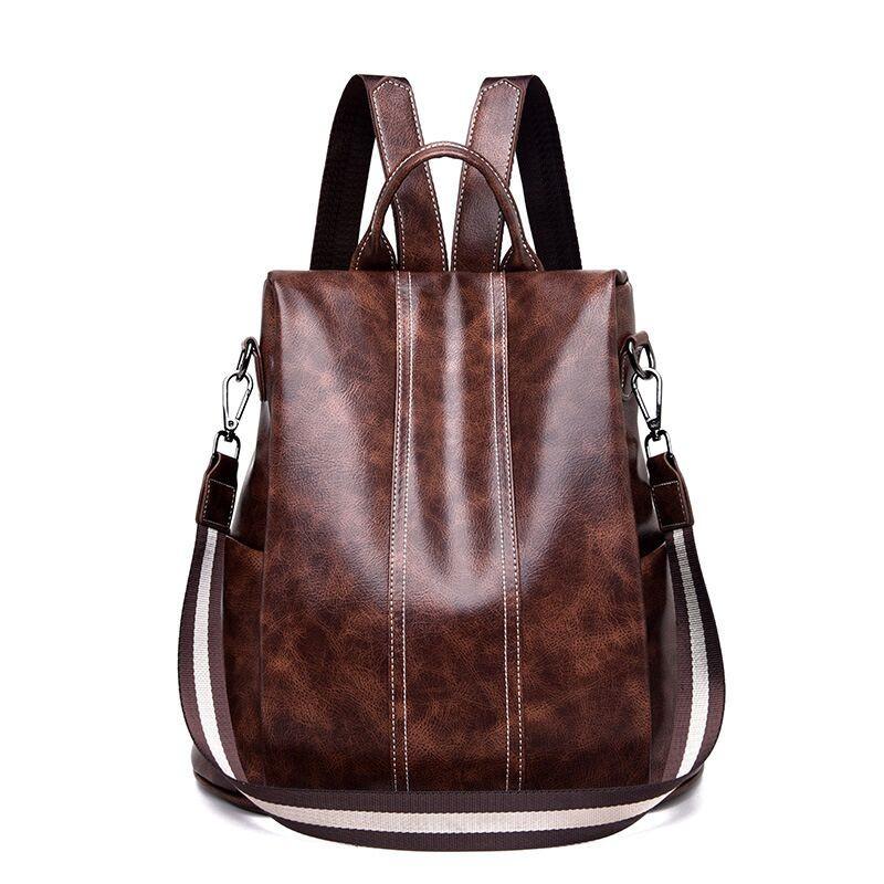 Sac à dos Vento Marea pour femme, antivol, en cuir, style vintage, bandoulière, marque de créateur, sac à dos de voyage multifonctionnel