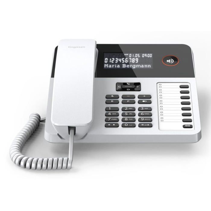 Téléphone filaire mural - Gigaset - Desk 600 - Écran LCD - Mains libres - Blanc