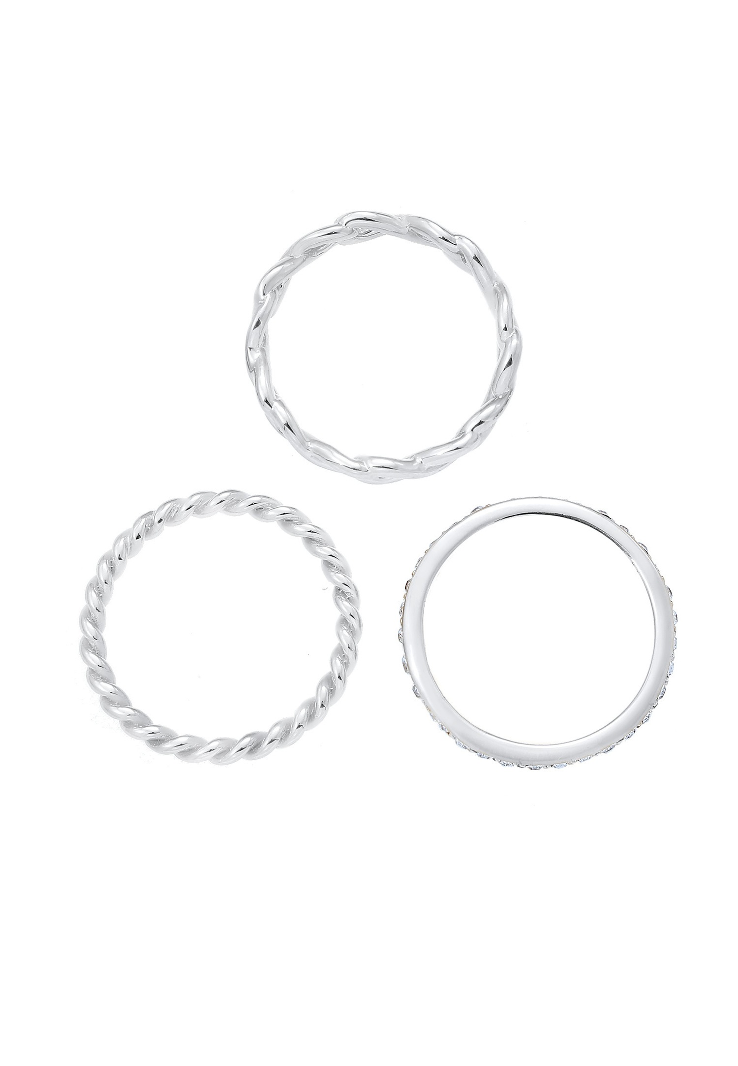 Elli Femmes Bague Infinity Torsadée avec Cristaux en Argent Sterling 925