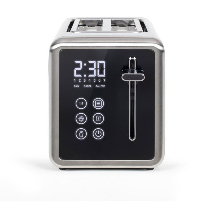 2-Slice Digital Toaster - LIVOO - DOD205 - 850W - Touch Control Panel - Grey/Black
