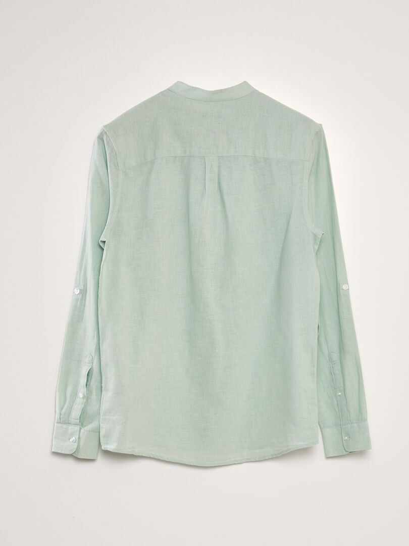 Overhemd met mandarijnkraag - BLAUW