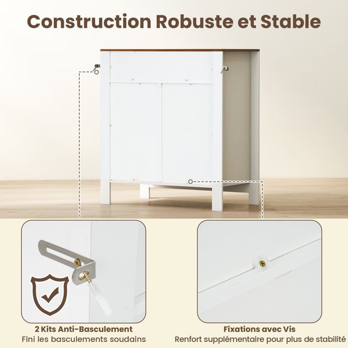 Buffet de Cuisine avec Tiroir COSTWAY, Étagère Réglable à 5 Niveaux, 2 Portes, Meuble de Rangement pour Salle à Manger Salon Bureau