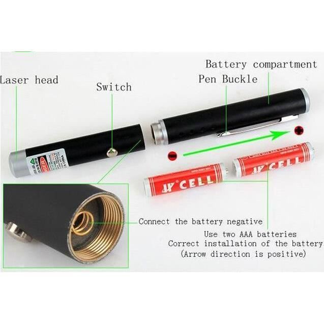 Pointeur Laser - BOROFONE - NEW STYLO POINTER - Vert - 1mW - Portée jusqu'à 5 km