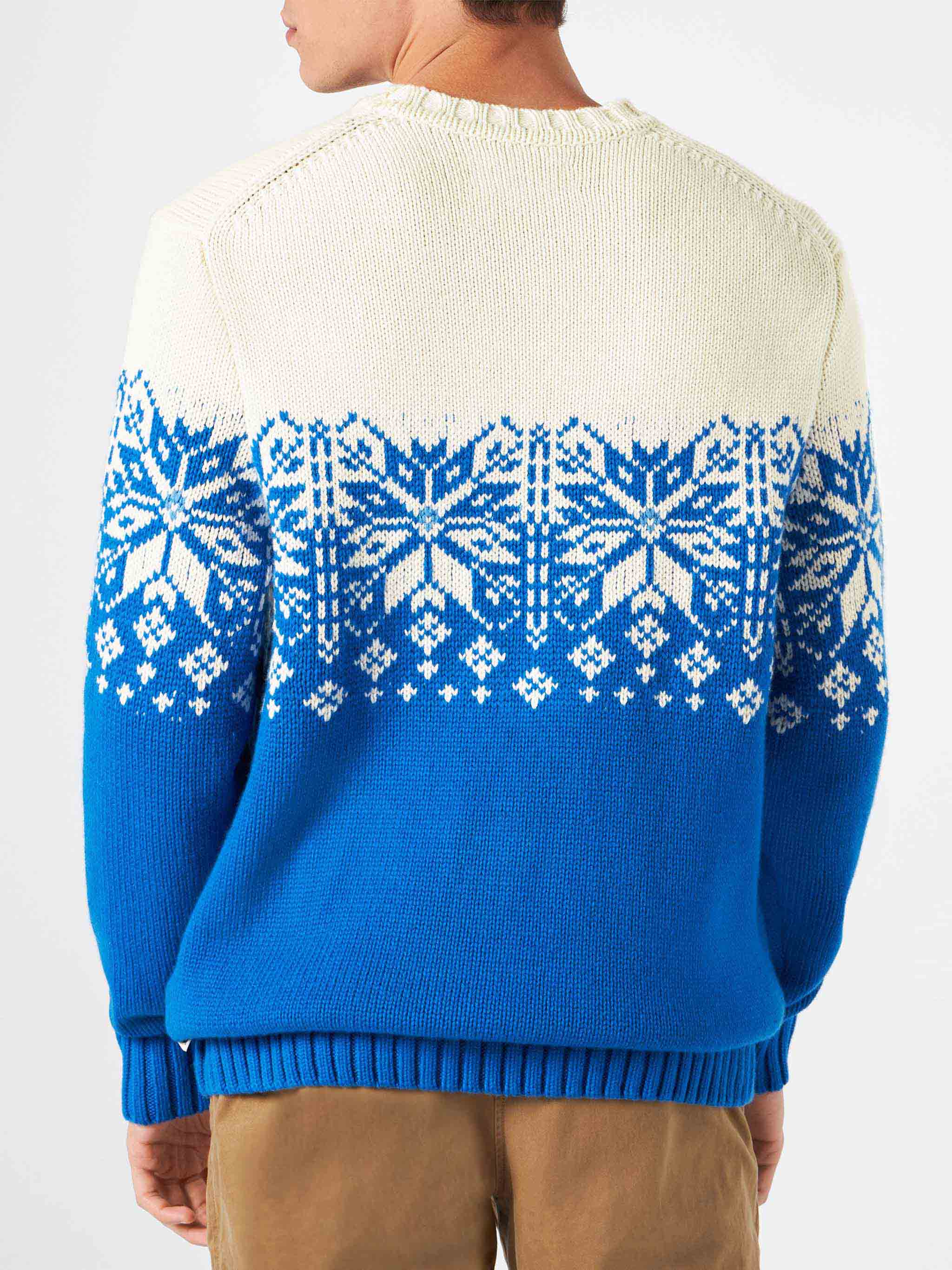 Pull homme à col rond avec broderie Courmayeur
