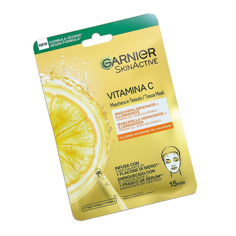 Odos aktyvi vitamino C audinių veido kaukė Veido kaukės
