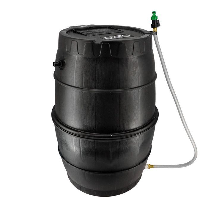 Tanque semirrígido para la recolección de agua de lluvia - 170 L - Cilindro resistente a las heladas - Manguera - Kit de perforación - Rebosadero