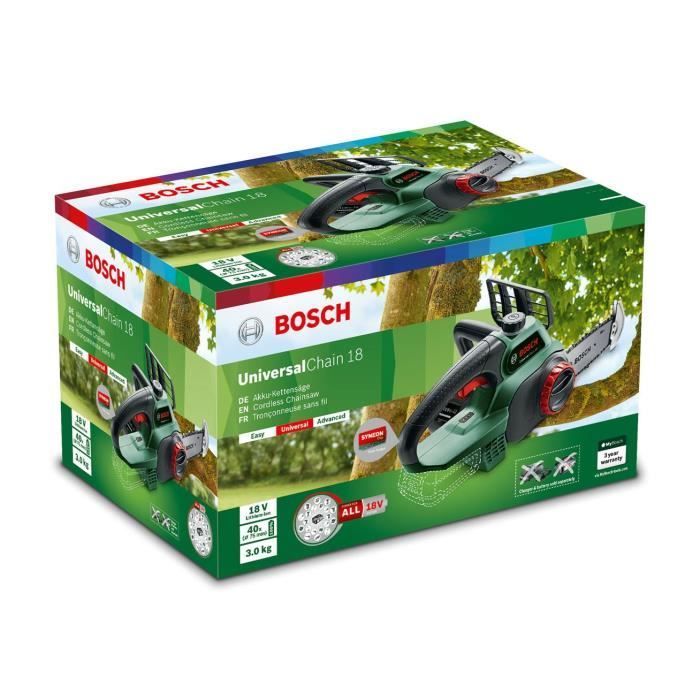 Motosierra inalámbrica Bosch UniversalChain 18 - Longitud de la espada: 200 mm - 18 V - Batería no incluida