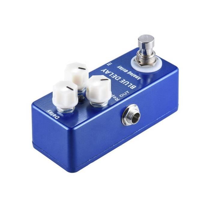 Pédale d'effet guitare - RNCYN - Mini pédale - Analogique - Retard - True Bypass - Bleu profond - Effet unique