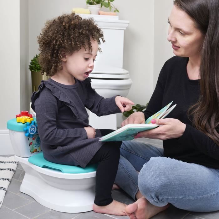 BABY EINSTEIN Mini Toilette enfant avec Réducteur de Toilette inclus, Chasse d'eau musicale, ludique, cadeau bébé