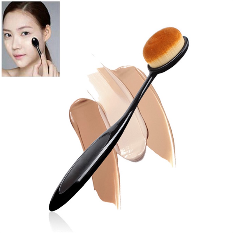 Pennelli per trucco da donna, morbidi, ovali, cosmetici, spazzolino da denti, pennello professionale per fard, cipria e fondotinta, strumento per il trucco