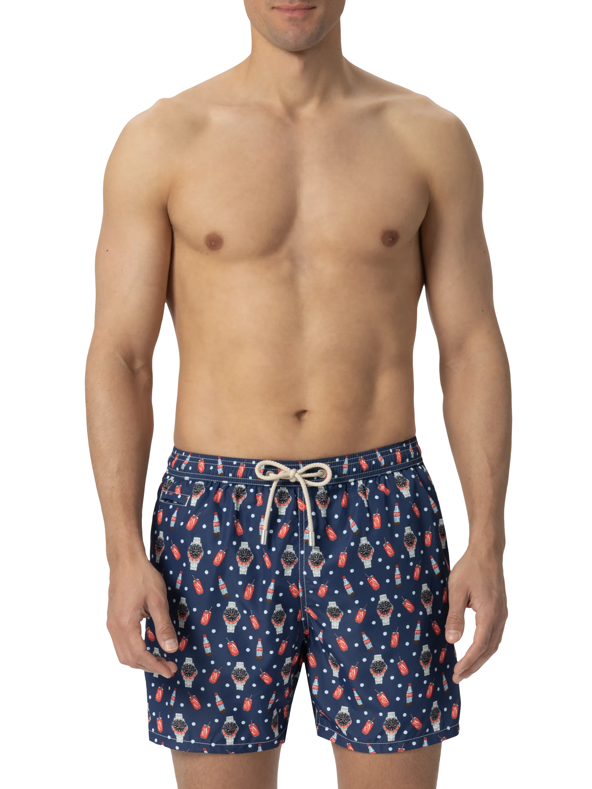 Zwemkleding met verlichtingseffect in lichtgewicht stof met klokprint.