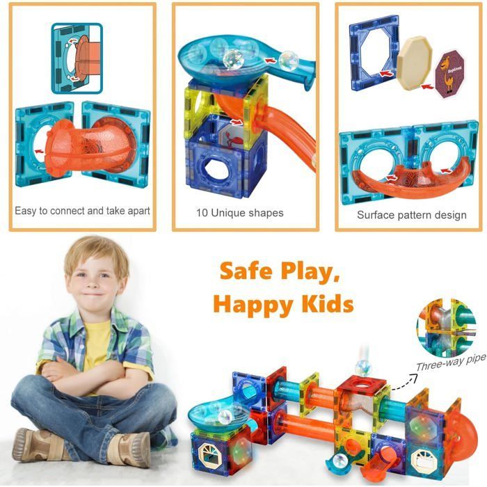 Bloques de construcción magnéticos - 110 piezas de construcción magnética 3D luminosa - Regalos creativos para niños y niñas