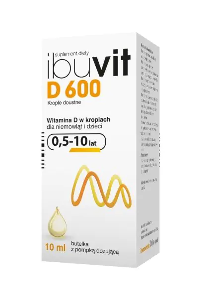 Ibuvit D 600, Witamina D dla niemowląt i dzieci, Krople doustne