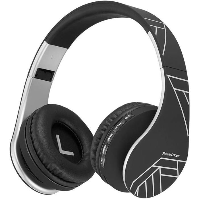 Bluetooth Headphones, Wireless On-Ear Headphones with Built-in Microphone, HD Stereo, Micro SD/TF Mode, Black/Silver
