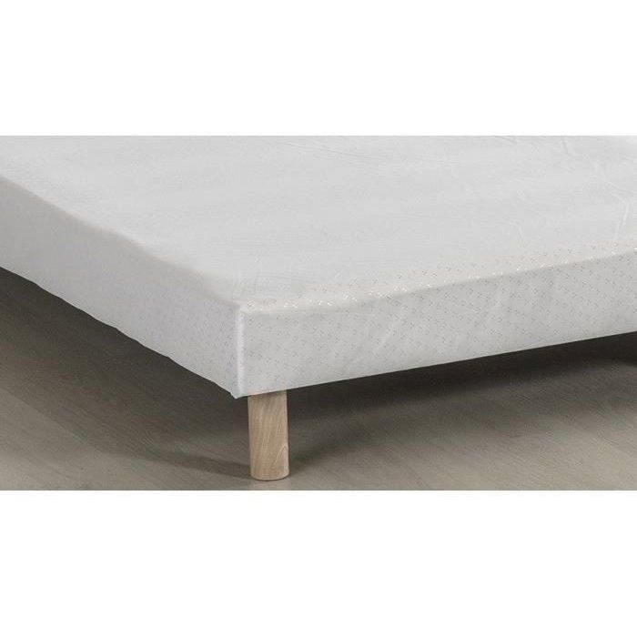 DEKO DREAM Rakenne - Sommiers tapissiers à lattes x 2 - 180 x 200 - Bois massif blanc + pieds