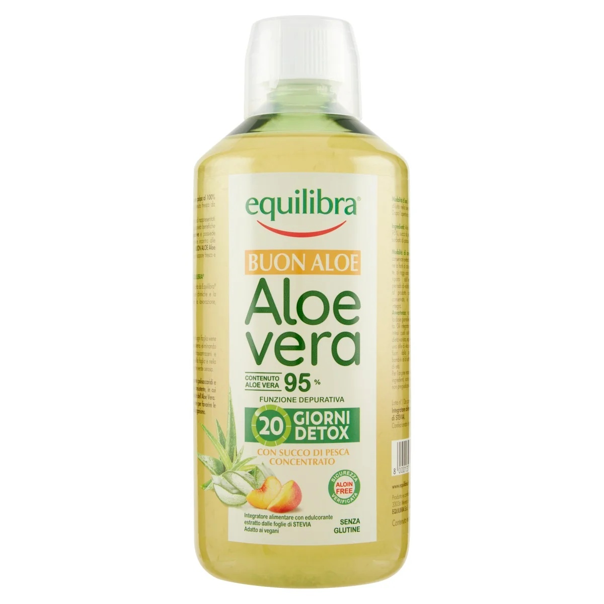 Equilibra Equilibra Goede Aloë Vera 95% met perziksap 1l Reinigende werking