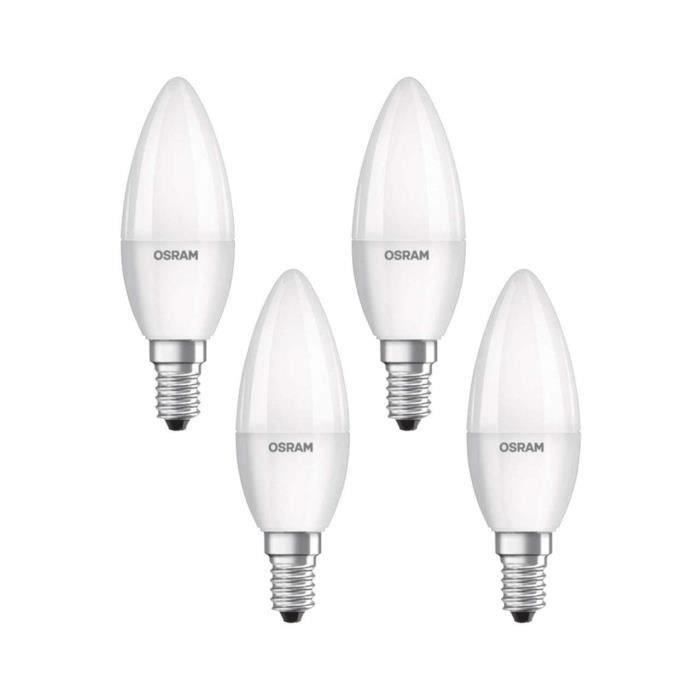 OSRAM Frosted Flame LED con disipador de calor 5,7 W = 40 W E14 Blanco frío - Paquete de 4