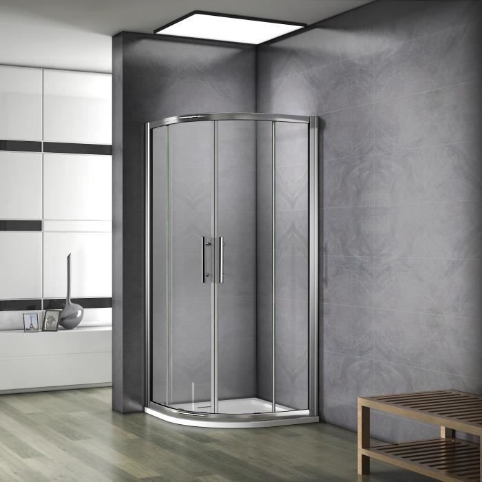 Quarter-circle shower enclosure - NANO coating - 90x90x195cm - Anti-limescale glass