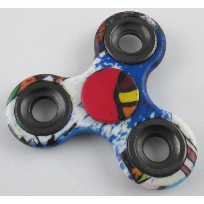 Toupie anti stress anti anxiété bleu multicolore hand spinner