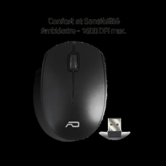 ADVANCE – Pack ELITE WIRELESS COMBO - Clavier et Souris Sans Fil + Tapis AZERTY Slim Design