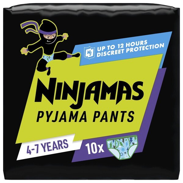 Pampers Ninjamas Boys 4-7 Years Pižama Hlačke<br>Medicinski pripomoček - velikost 4-7 let, 10 kosov