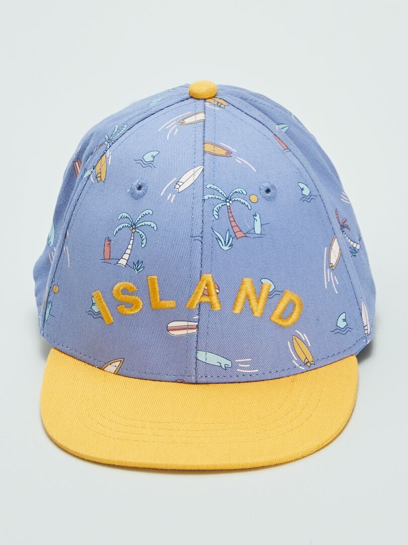 Boné Trucker com Bordado 'Island' - AZUL