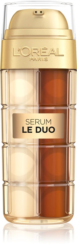 „L'Oréal Paris Age Perfect Le Duo Serum“ – dvifazis atjauninamasis serumas, skirtas odos skaistinimui ir glotninimui.