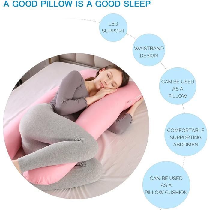 Oreiller de grossesse en forme de U Topchances, oreiller pour dormir sur le côté, oreiller de soutien du dos pour le corps et l YYV