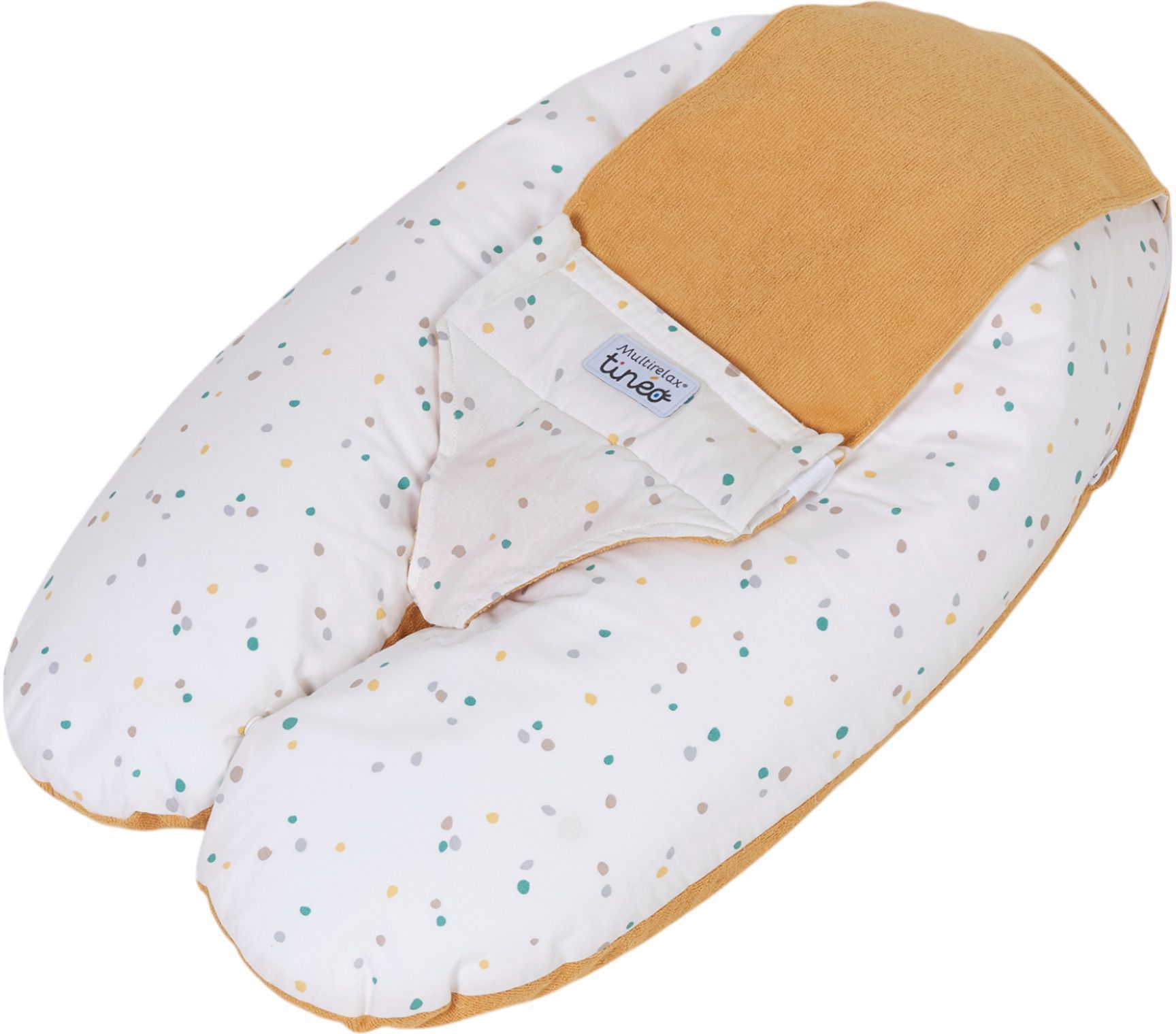 Coussin de maternité 3-en-1 - TINEO - MULTIRELAX - Tissu éponge - Jaune / Pois