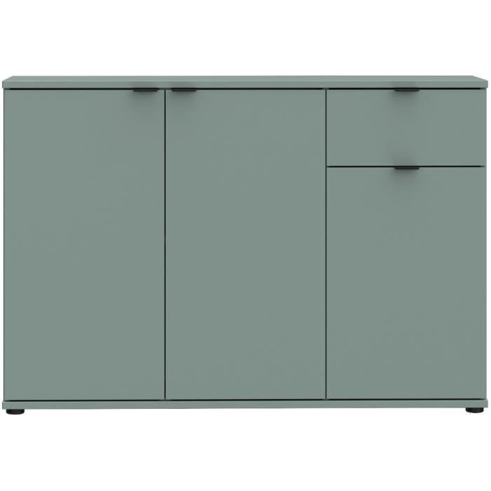 Aparador - GANYMEDE - 3 puertas - 1 cajón - Salvia - 119,8 x 34,1 x 82,3 cm