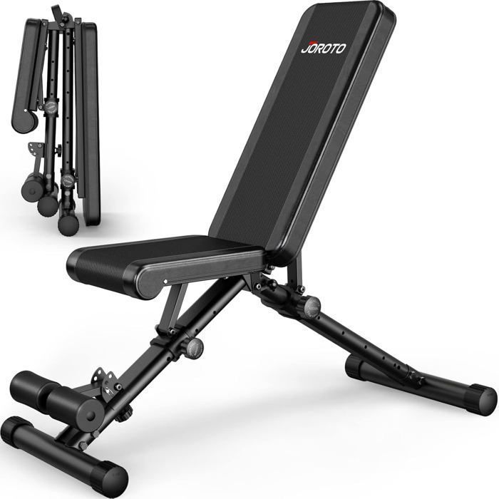 JOROTO MD35 Banc de musculation Pliable 3 en 1 - 8 positions ajustables - Formation diversifiée Stable et sécurisée Capacité 318 KG