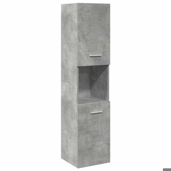 Badkamermeubelset - KALISSE - 4-delig - Betongrijs - Samengesteld hout - 90x38,5x46 cm