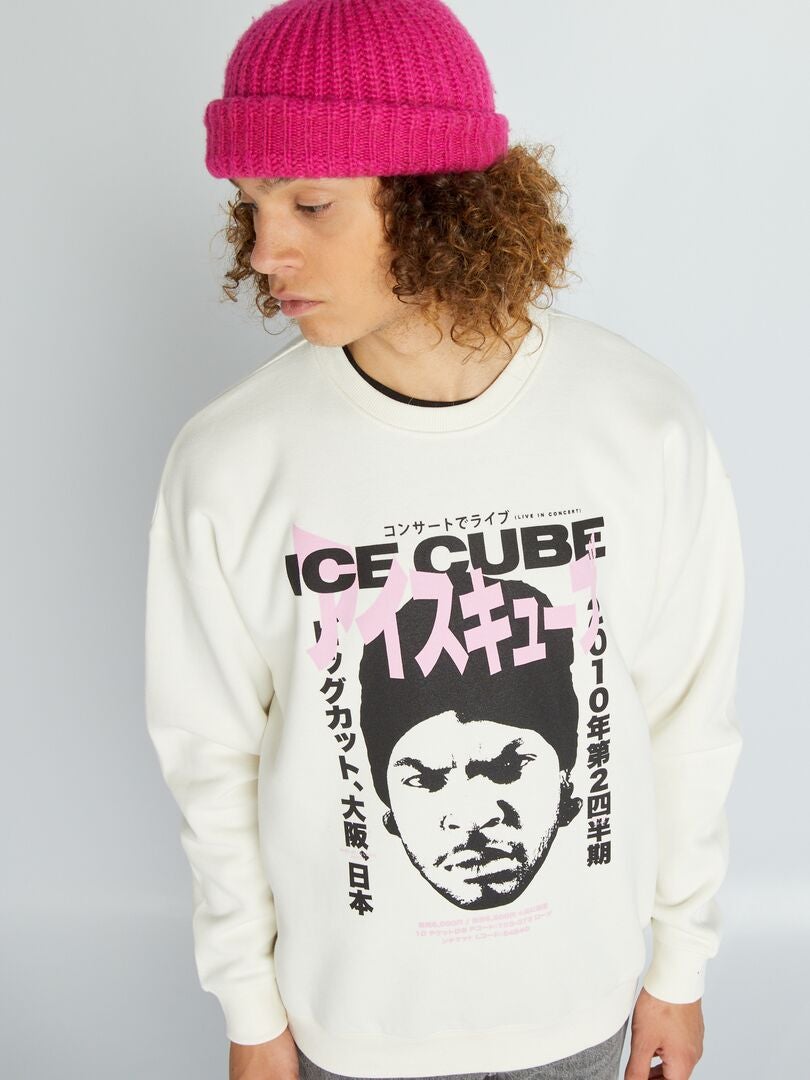 Bluza z okrągłym dekoltem „Ice Cube” – BEŻOWA