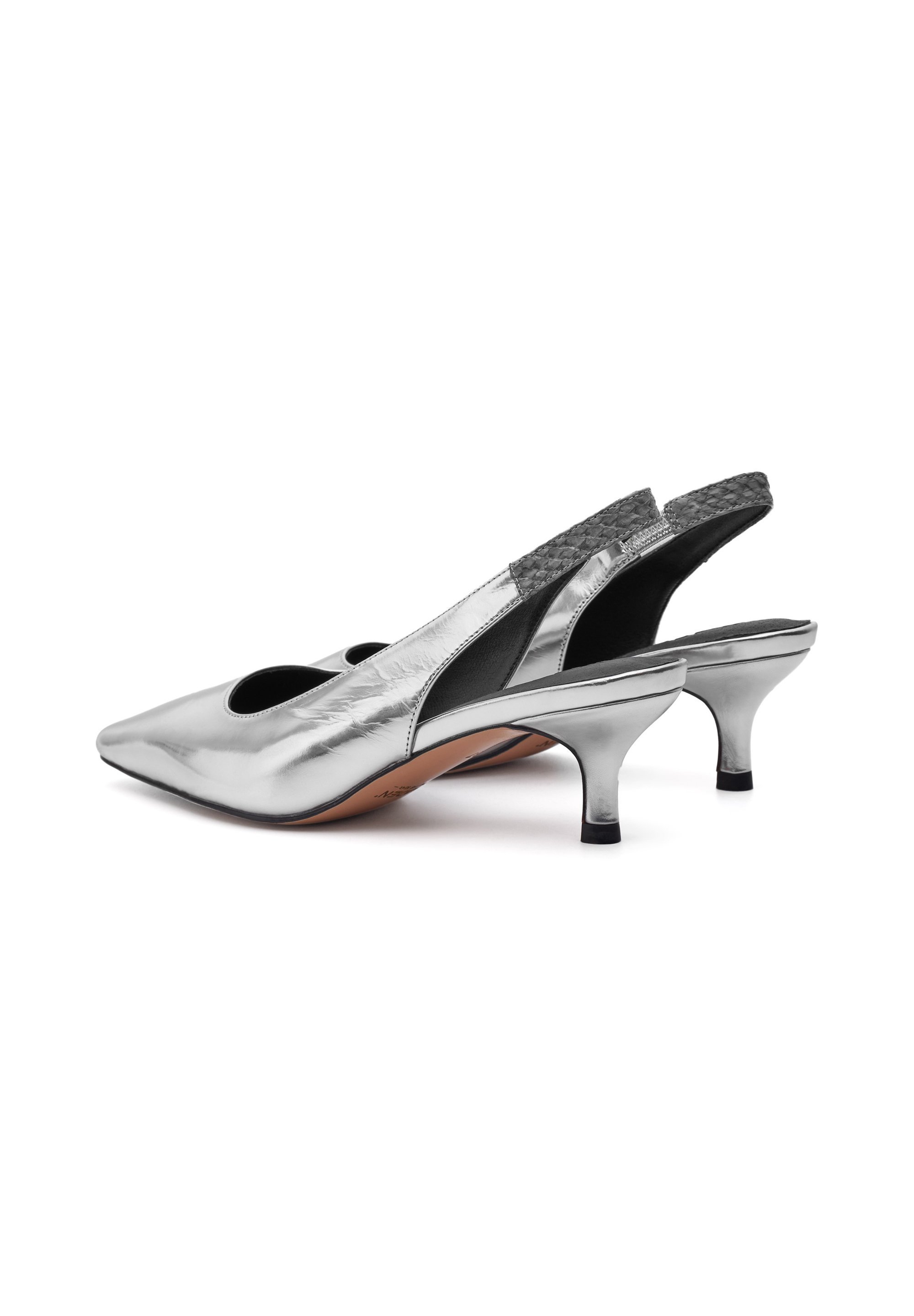 Woden slingback ballerina's - zilver