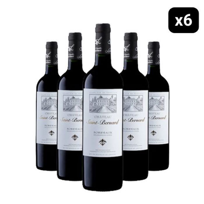 Château Saint Bernard Bordeaux 2018 - Vin rouge de Bordeaux - 75 cl x6