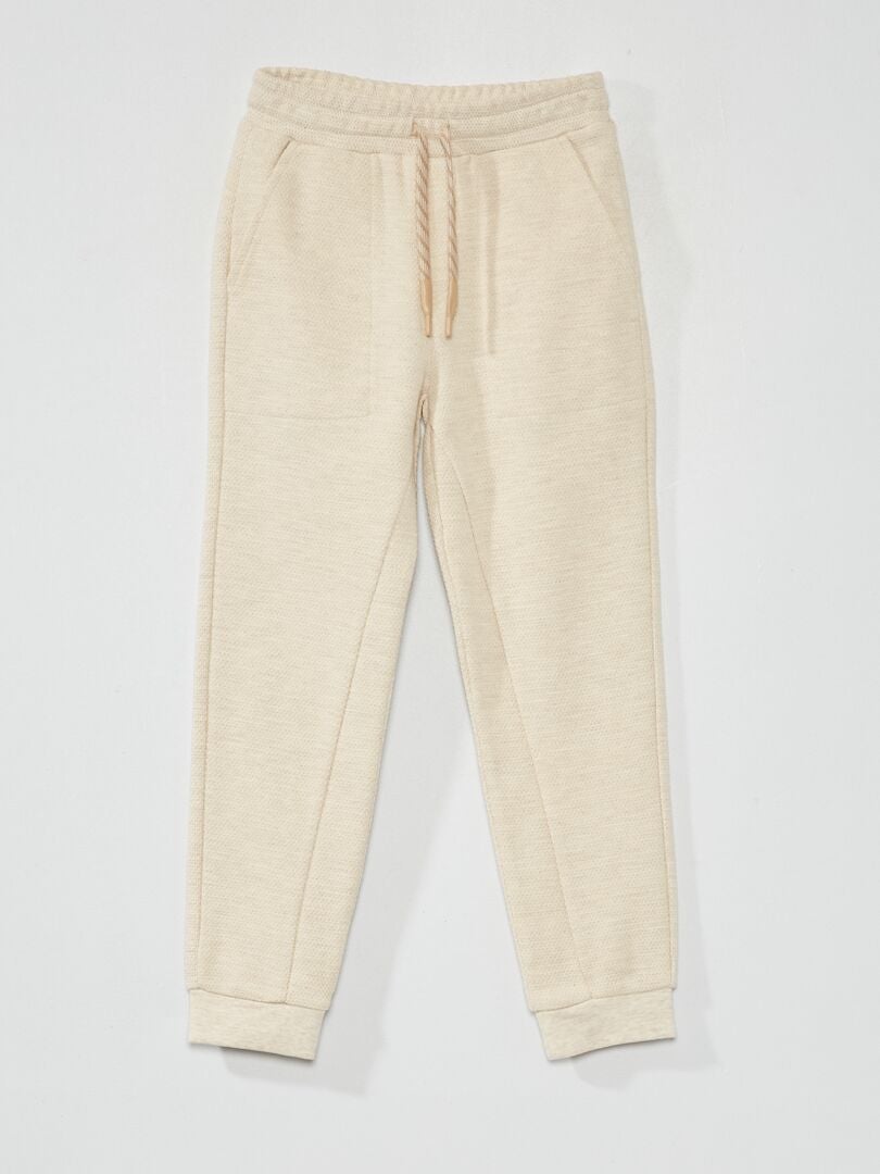Joggers De Piqué De Algodón - Slim Fit - BEIGE