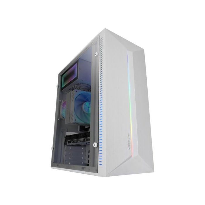 Mars Gaming Mc-blaze Caja Pc Atx Ventilador Frgb  80mm Tira Led Rgb Frontal Blanco