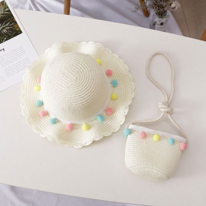 Sombrero de paja Panamá para niña de FUNMOON - Protección UV - Colección 2021
