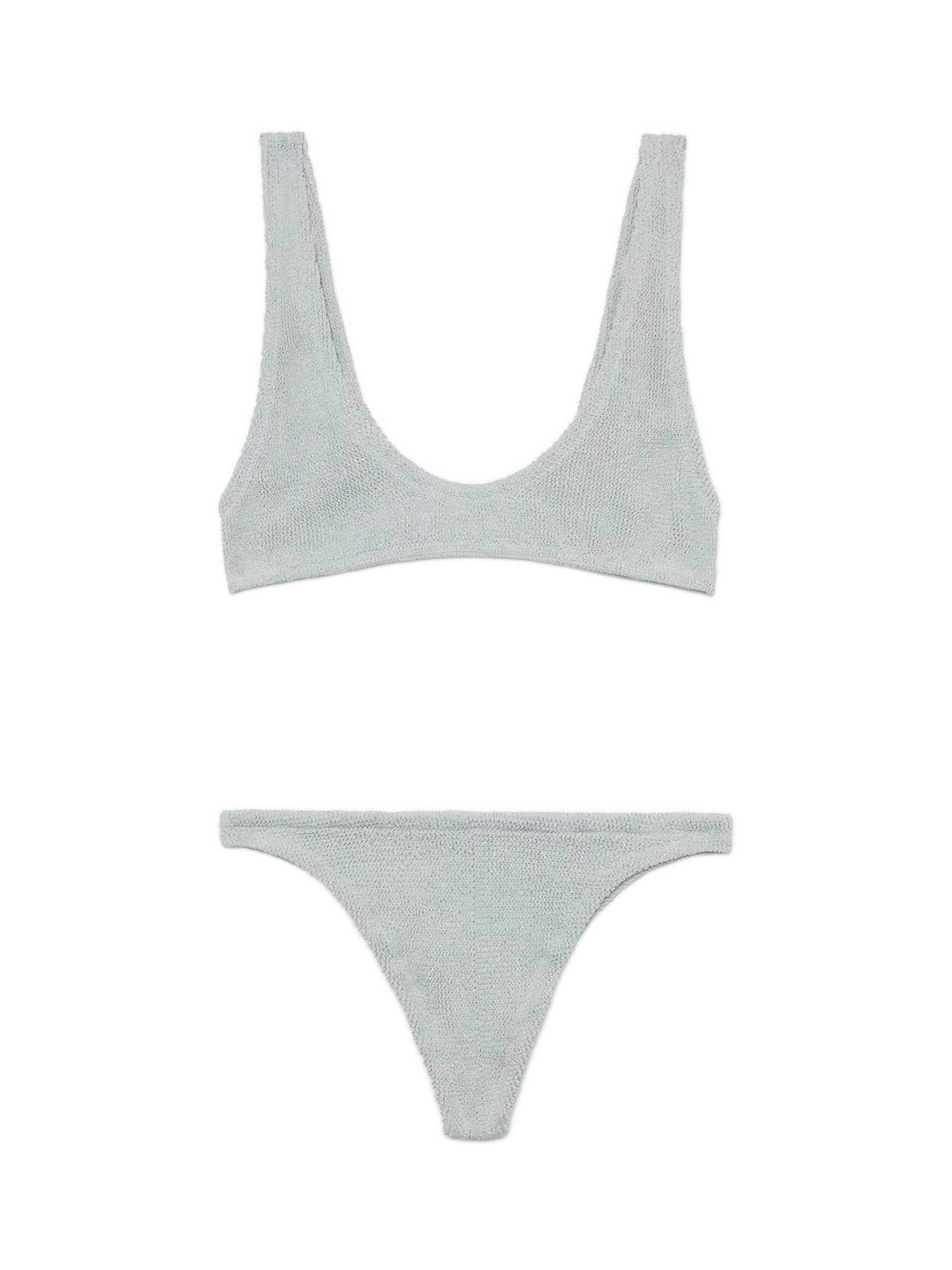 Pamy Naomi bralette bikini in zilverkleurige gerimpelde lurex